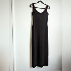 Vintage Micas Brown Velvet Whimsygoth Fitted Maxi Dress Size 6 Elegant